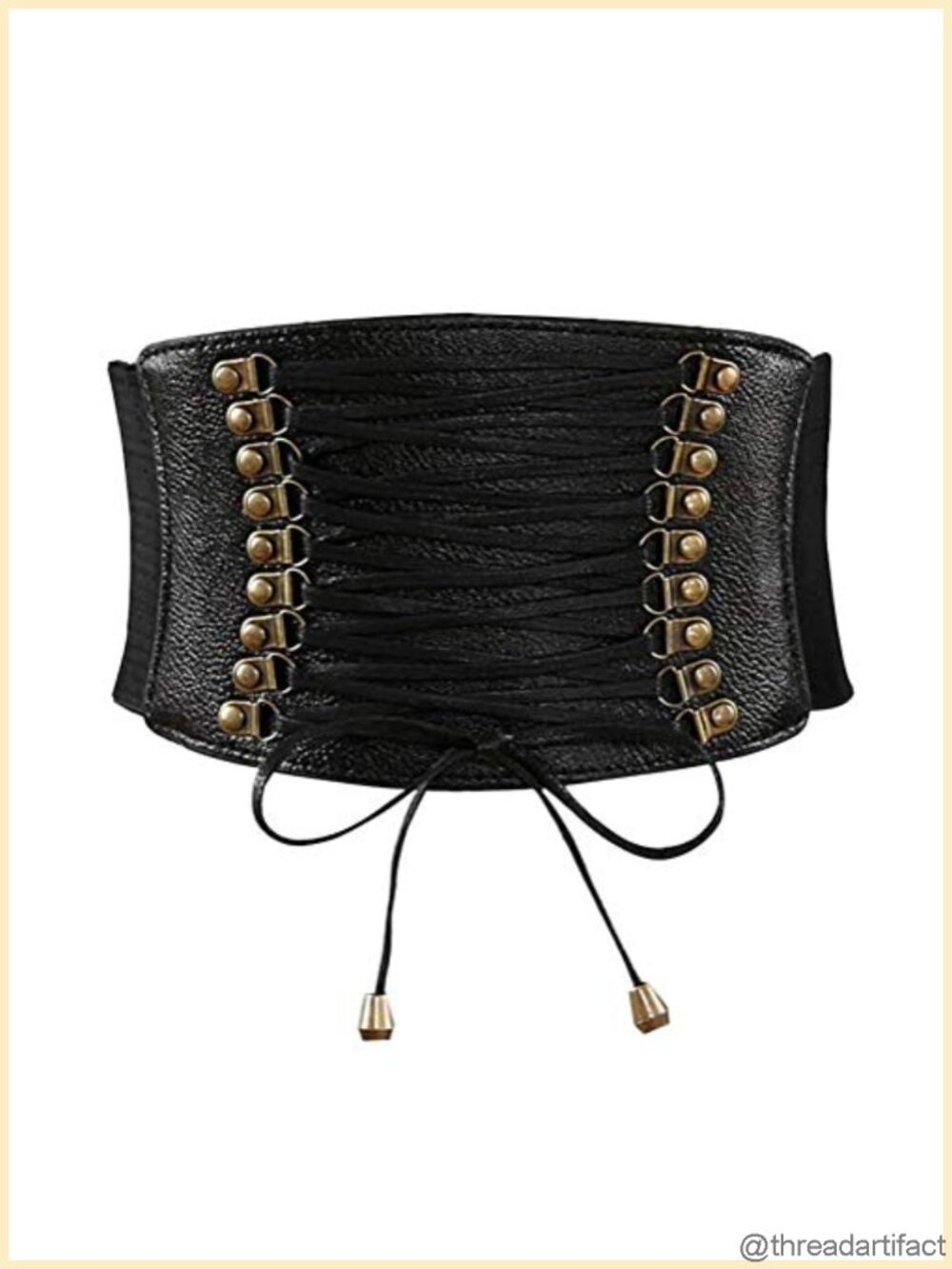 Womens PU Leather Wide Waist Belt Lace Up Corset Cinch Belt